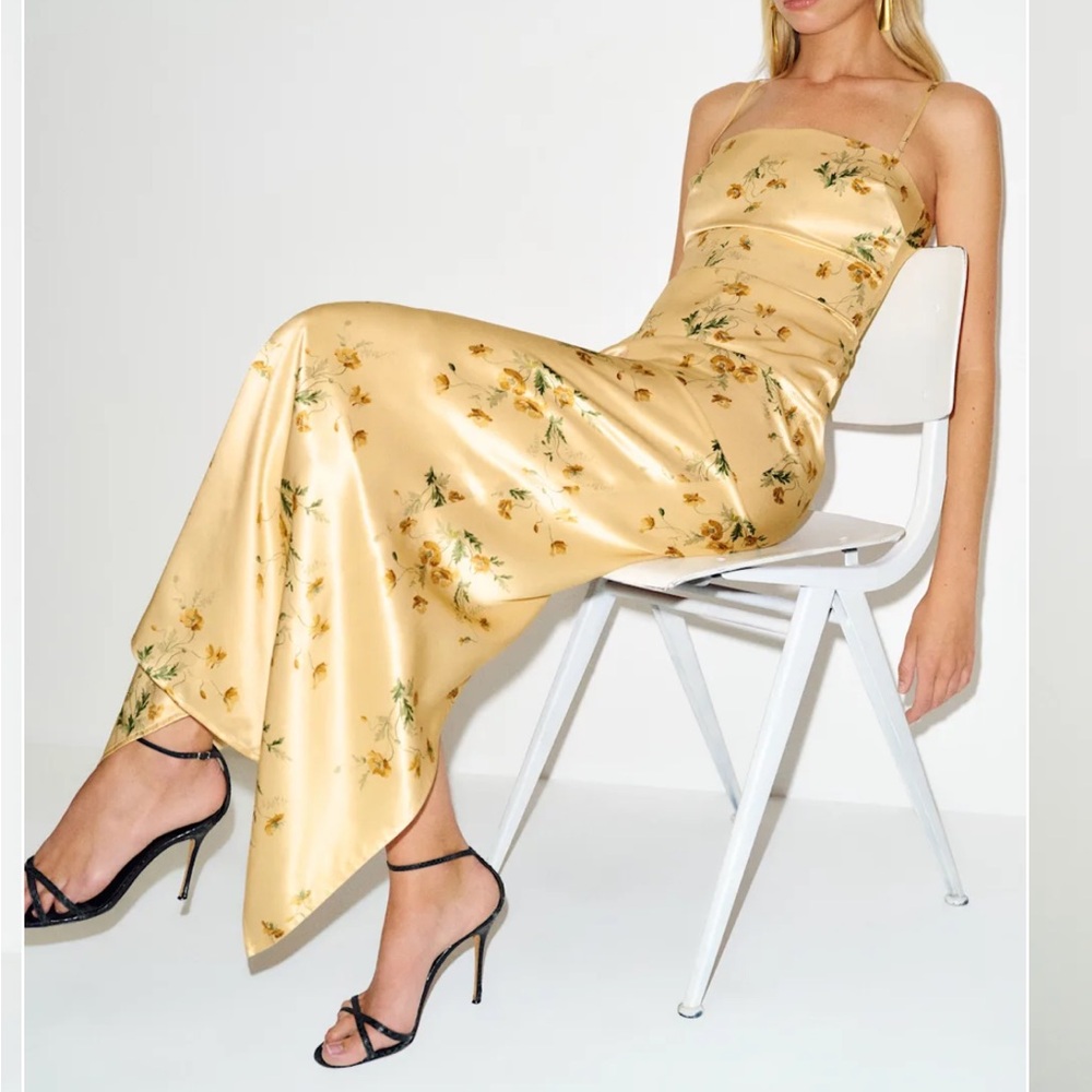 Reformation Yellow Satin Dress - Picture 4 of 5